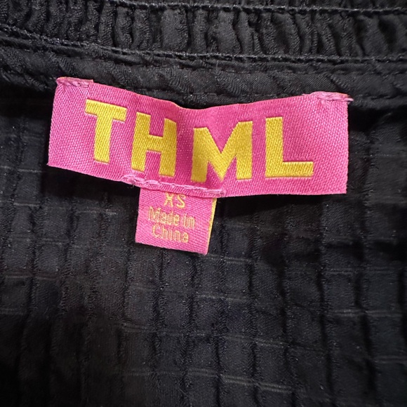 THML: Be The Light Black Embroidered Blouse XS - Picture 7 of 14